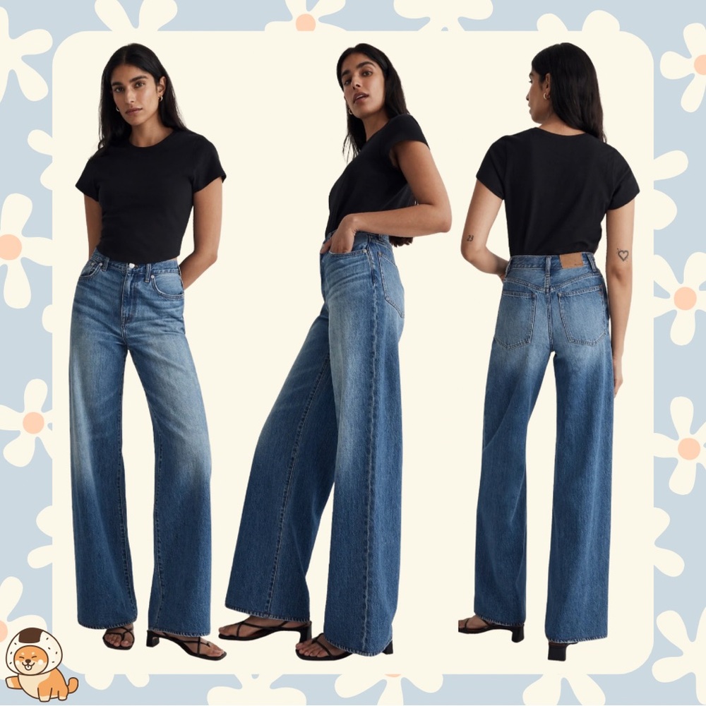 Madewell Superwide-Leg Jeans, Fannin Wash, Sz 27